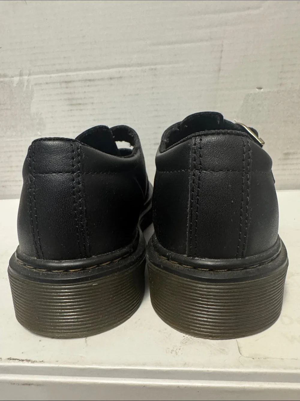 Dr. Martens Black Kids Double Buckle Mary Jane Moccasins